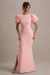 Love Letters | Pink Puff-Sleeve Maxi Dress