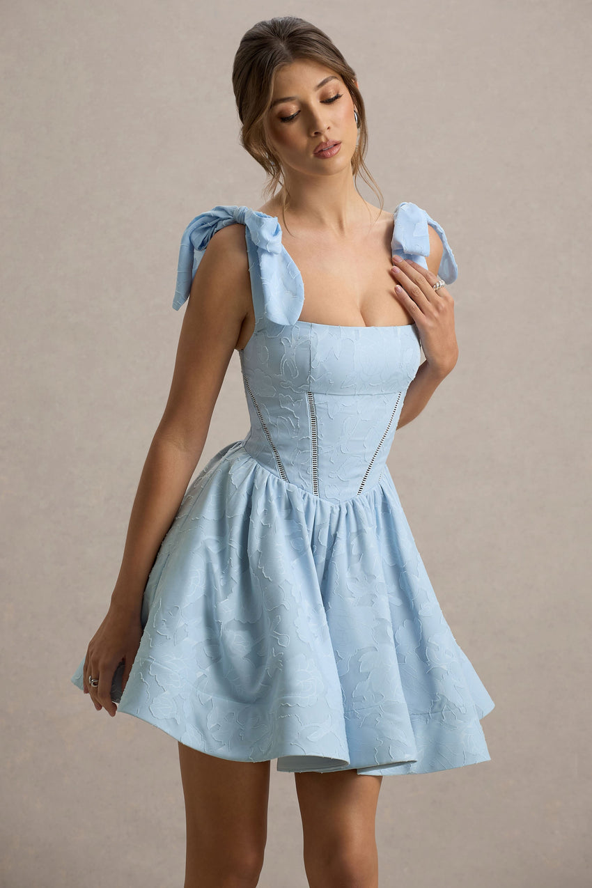 light blue dress with bow Bethani